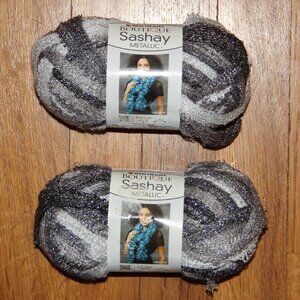 2 Skeins Red Heart Boutique Sashay Metallic Yarn Diamonds Super Bulky